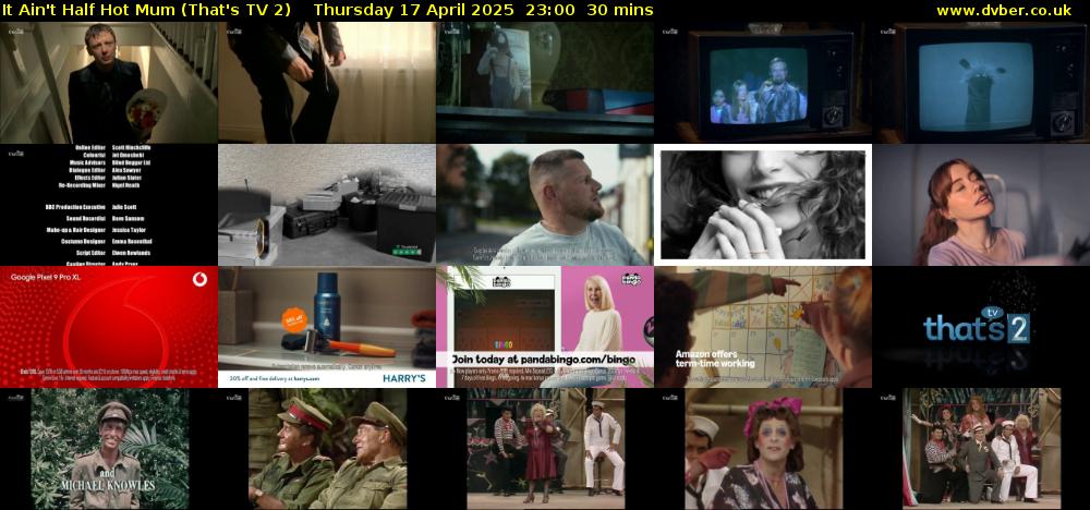 It Ain't Half Hot Mum (That's TV 2) Thursday 17 April 2025 23:00 - 23:30