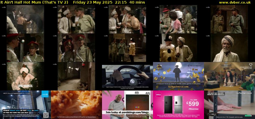 It Ain't Half Hot Mum (That's TV 2) Friday 23 May 2025 22:15 - 22:55