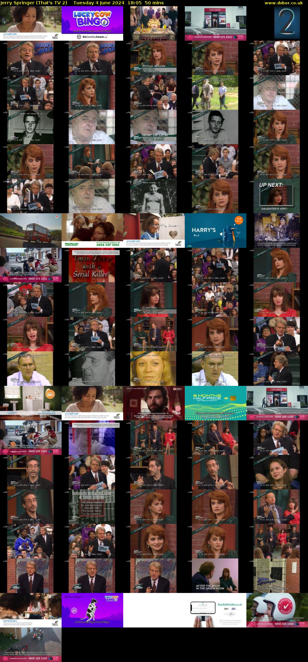 Jerry Springer (That's TV 2) Tuesday 4 June 2024 18:05 - 18:55