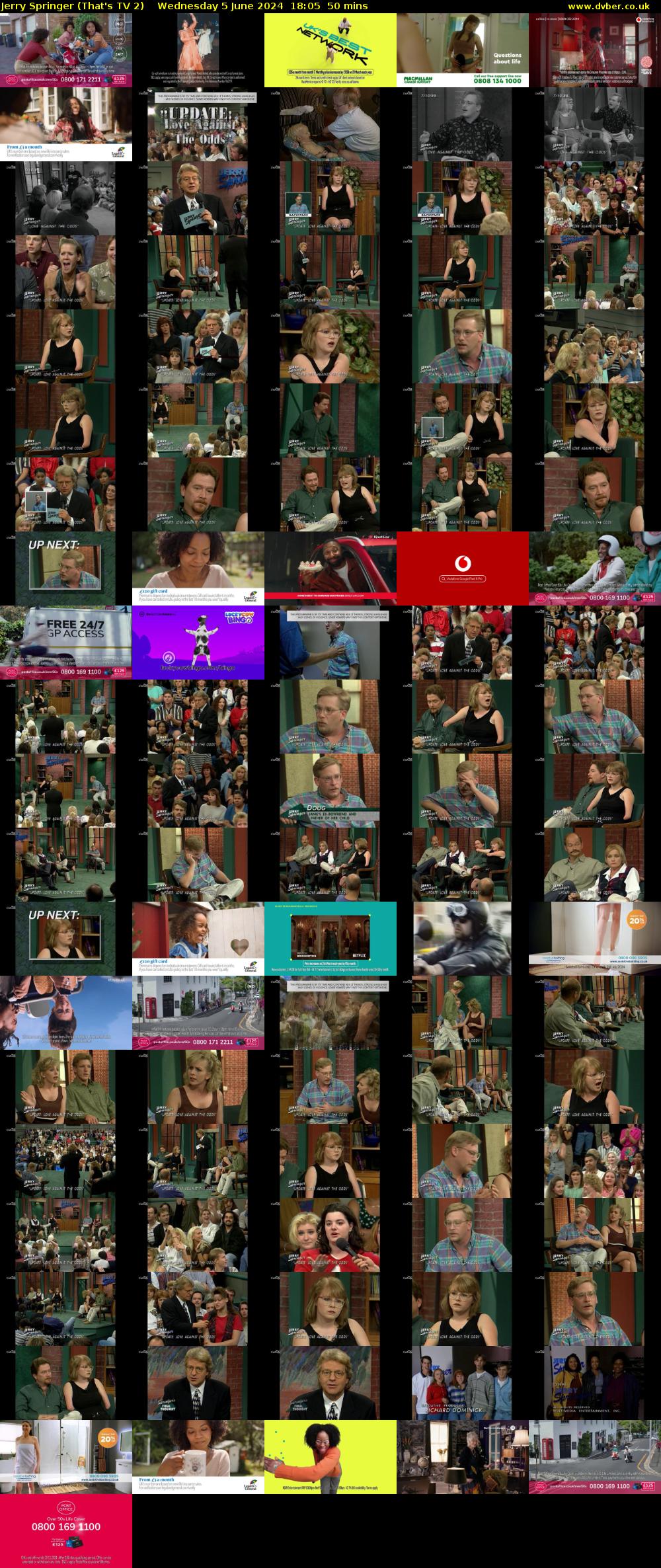 Jerry Springer (That's TV 2) Wednesday 5 June 2024 18:05 - 18:55