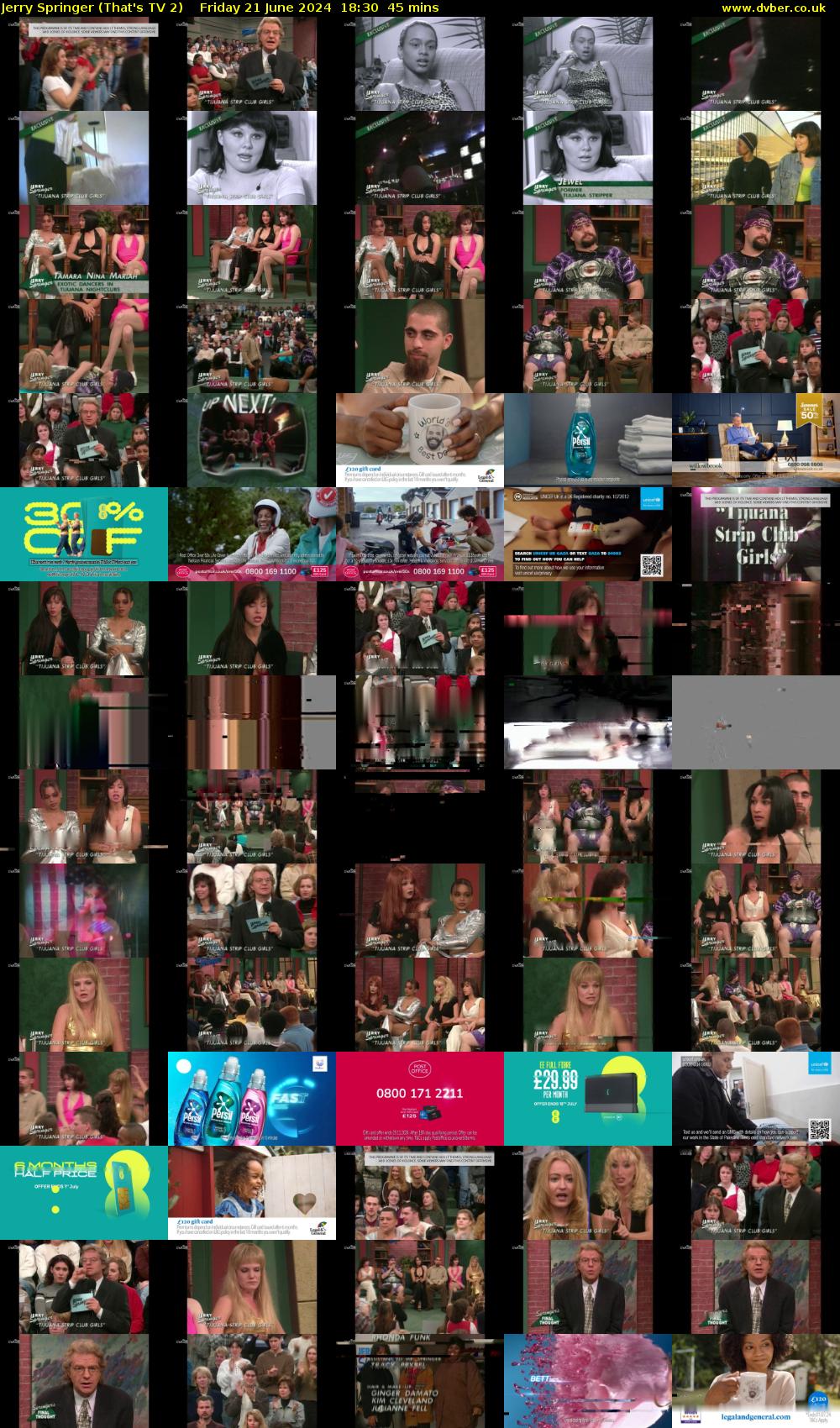 Jerry Springer (That's TV 2) Friday 21 June 2024 18:30 - 19:15