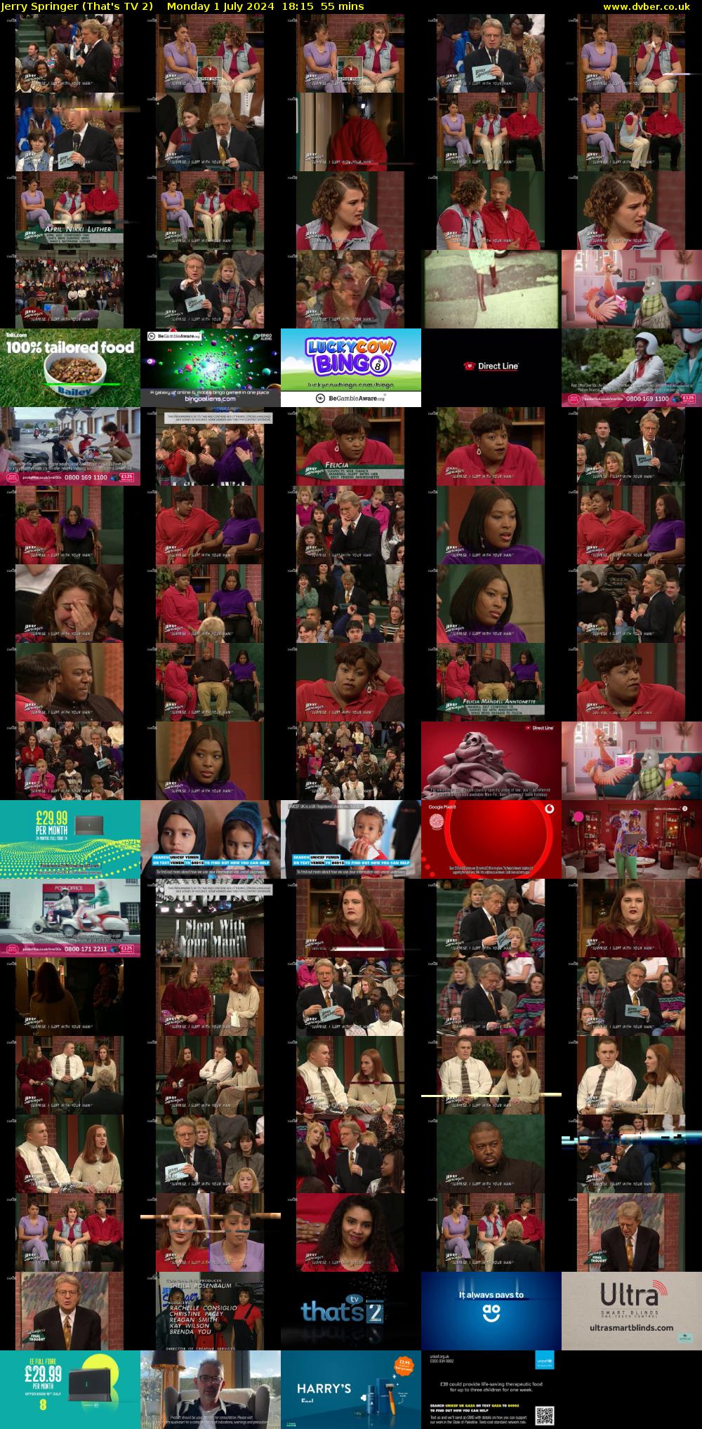 Jerry Springer (That's TV 2) Monday 1 July 2024 18:15 - 19:10