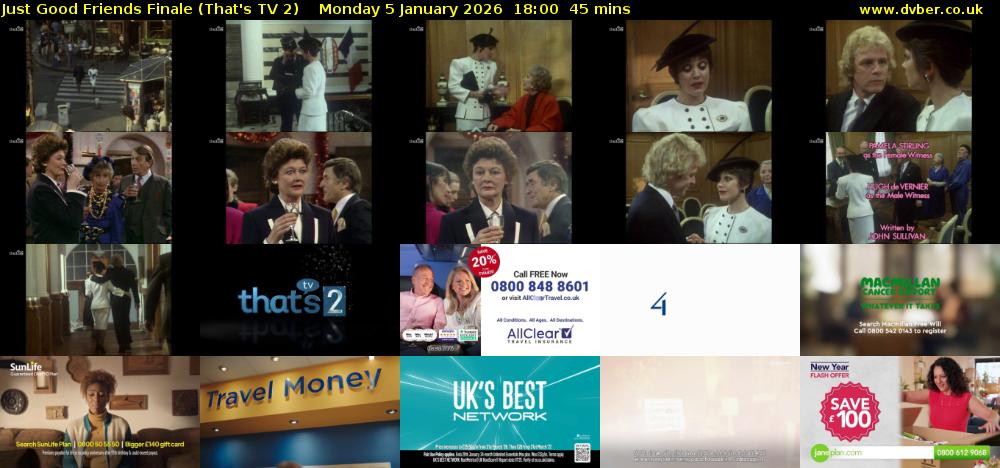 Just Good Friends Finale (That's TV 2) Monday 5 January 2026 18:00 - 18:45