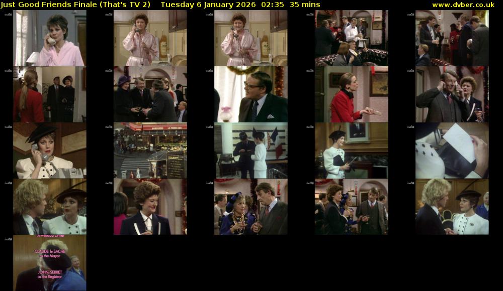 Just Good Friends Finale (That's TV 2) Tuesday 6 January 2026 02:35 - 03:10