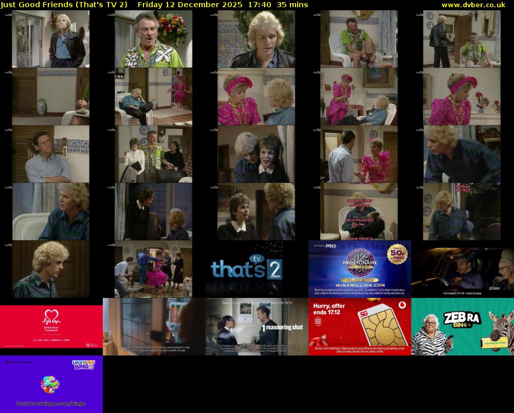 Just Good Friends (That's TV 2) Friday 12 December 2025 17:40 - 18:15