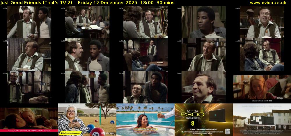 Just Good Friends (That's TV 2) Friday 12 December 2025 18:00 - 18:30