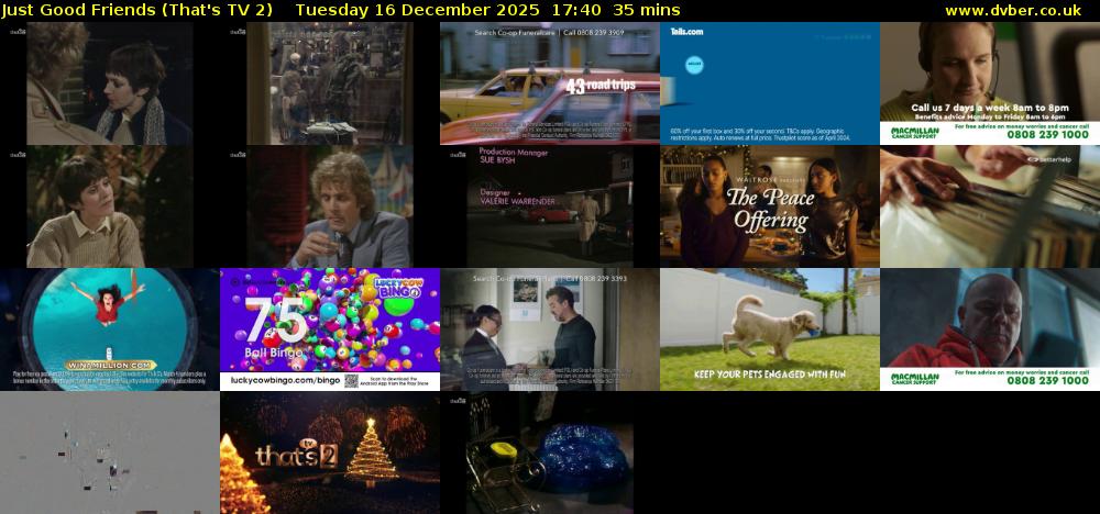 Just Good Friends (That's TV 2) Tuesday 16 December 2025 17:40 - 18:15