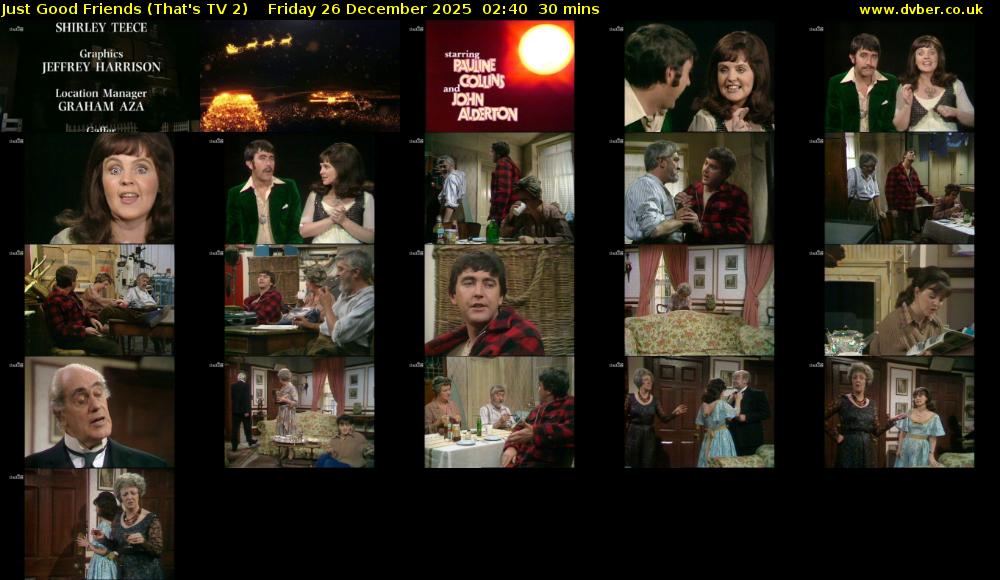 Just Good Friends (That's TV 2) Friday 26 December 2025 02:40 - 03:10