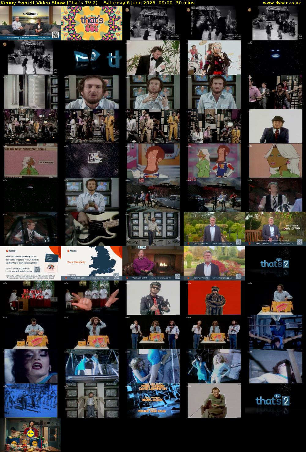 Kenny Everett Video Show (That's TV 2) Saturday 6 June 2026 09:00 - 09:30