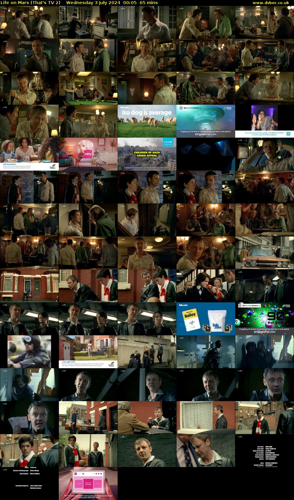 Life on Mars (That's TV 2) Wednesday 3 July 2024 00:05 - 01:10