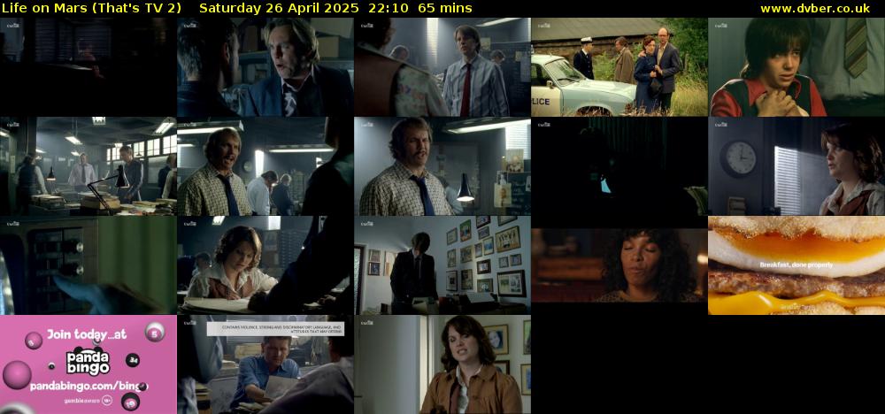 Life on Mars (That's TV 2) Saturday 26 April 2025 22:10 - 23:15