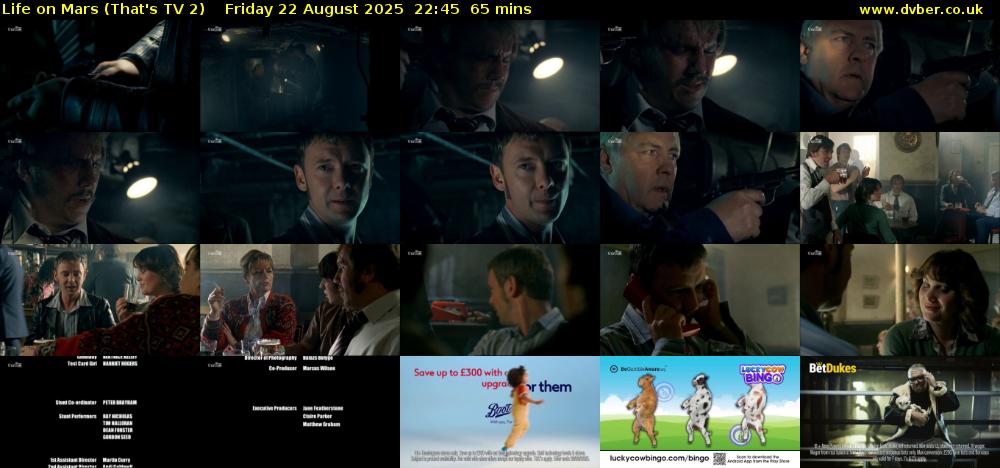 Life on Mars (That's TV 2) Friday 22 August 2025 22:45 - 23:50