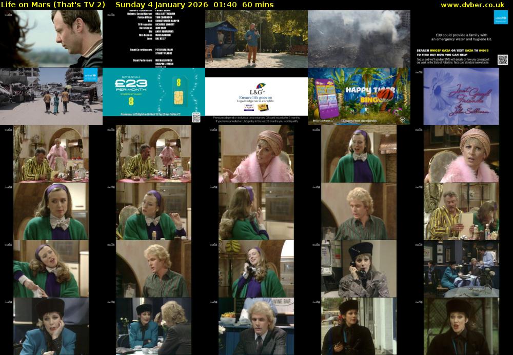 Life on Mars (That's TV 2) Sunday 4 January 2026 01:40 - 02:40