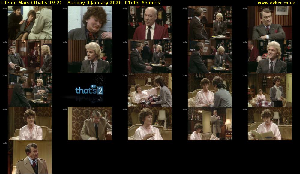 Life on Mars (That's TV 2) Sunday 4 January 2026 01:45 - 02:50