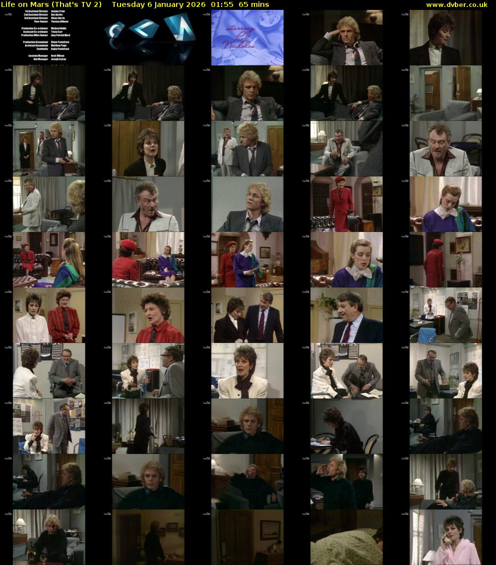 Life on Mars (That's TV 2) Tuesday 6 January 2026 01:55 - 03:00