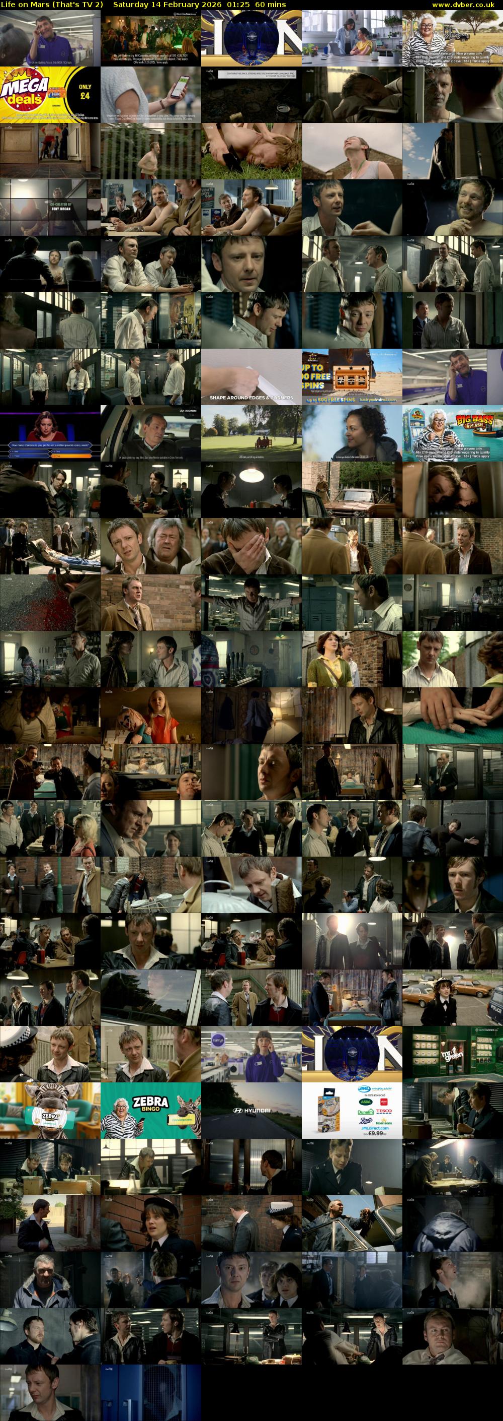 Life on Mars (That's TV 2) Saturday 14 February 2026 01:25 - 02:25