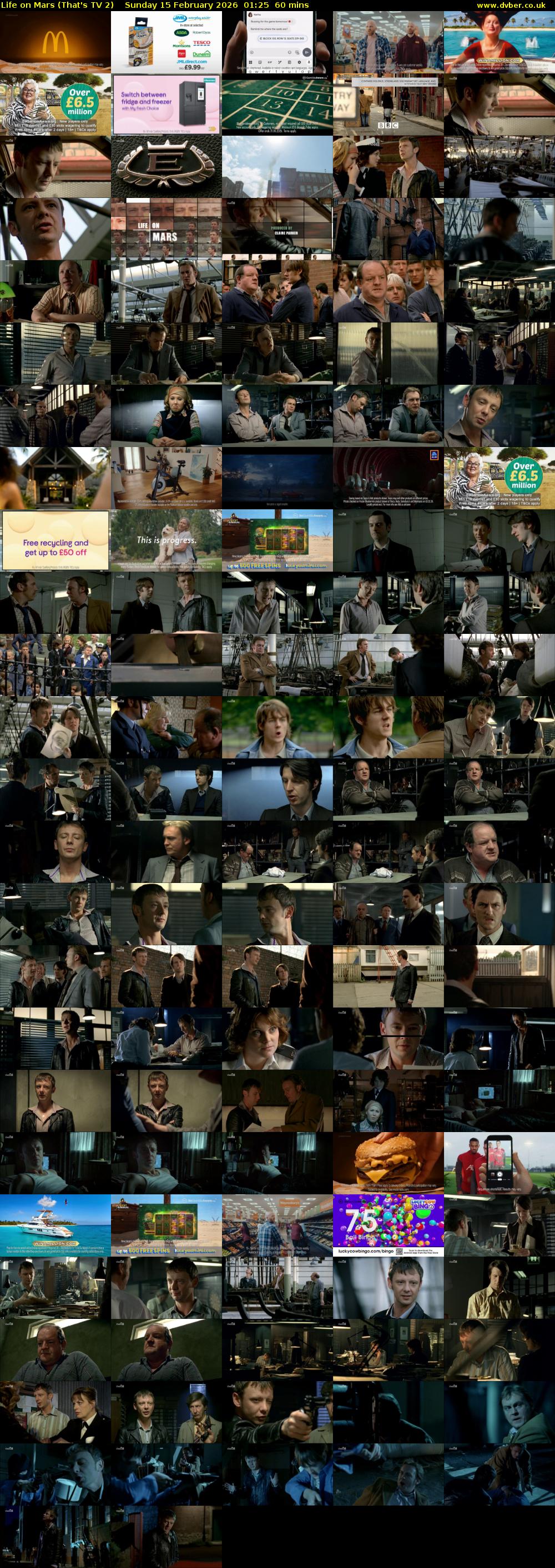 Life on Mars (That's TV 2) Sunday 15 February 2026 01:25 - 02:25