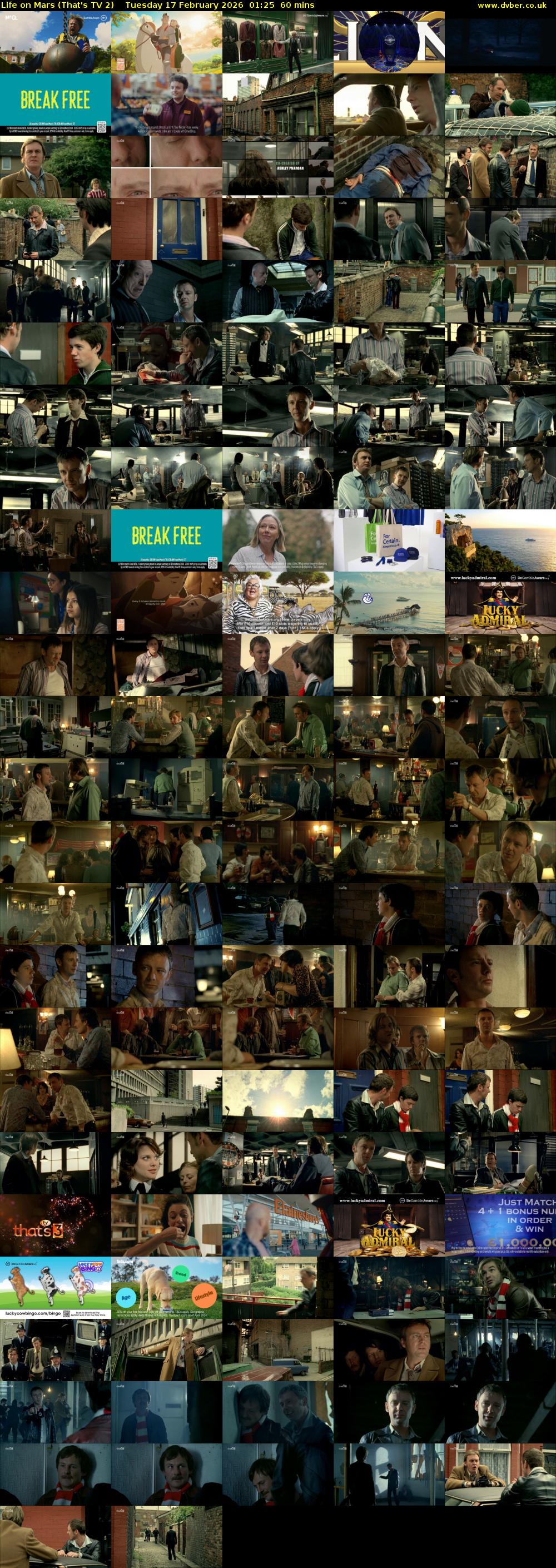 Life on Mars (That's TV 2) Tuesday 17 February 2026 01:25 - 02:25