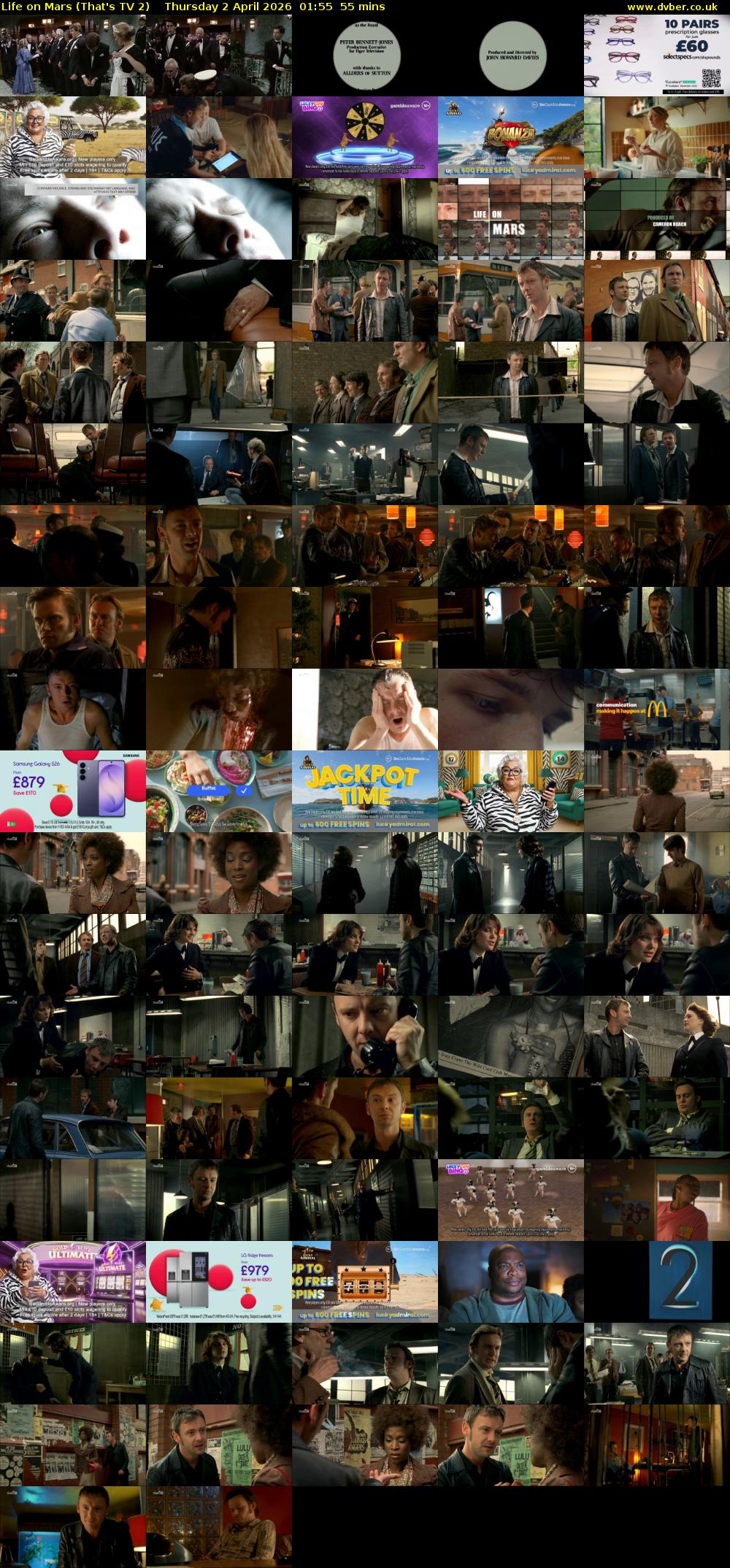 Life on Mars (That's TV 2) Thursday 2 April 2026 01:55 - 02:50