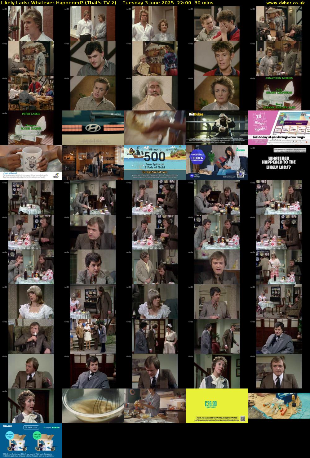 Likely Lads: Whatever Happened? (That's TV 2) Tuesday 3 June 2025 22:00 - 22:30