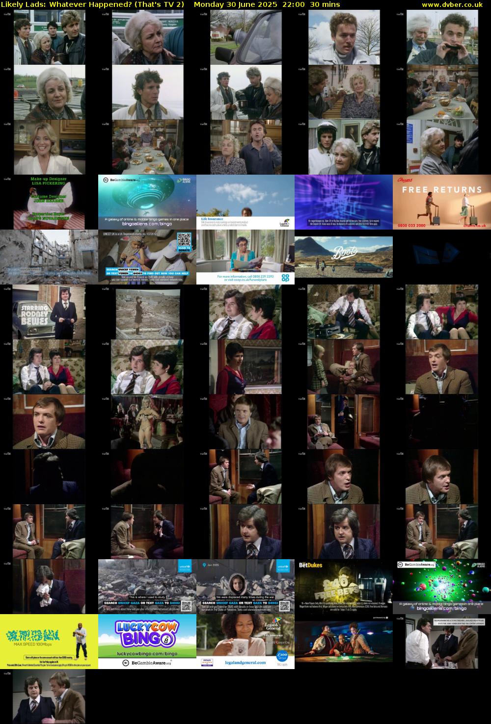 Likely Lads: Whatever Happened? (That's TV 2) Monday 30 June 2025 22:00 - 22:30