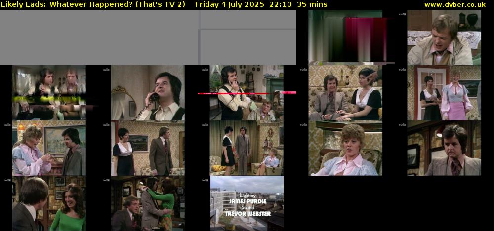 Likely Lads: Whatever Happened? (That's TV 2) Friday 4 July 2025 22:10 - 22:45