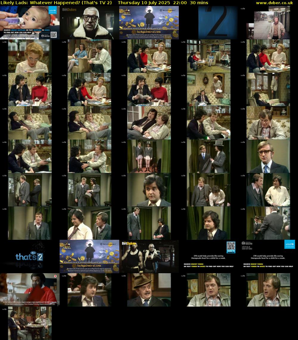 Likely Lads: Whatever Happened? (That's TV 2) Thursday 10 July 2025 22:00 - 22:30