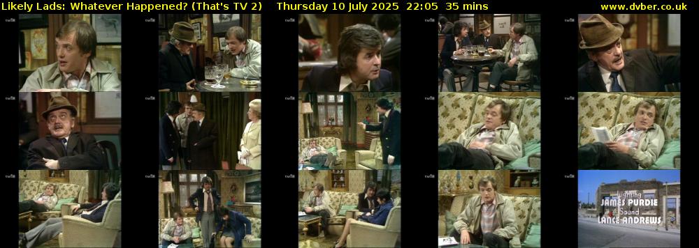 Likely Lads: Whatever Happened? (That's TV 2) Thursday 10 July 2025 22:05 - 22:40