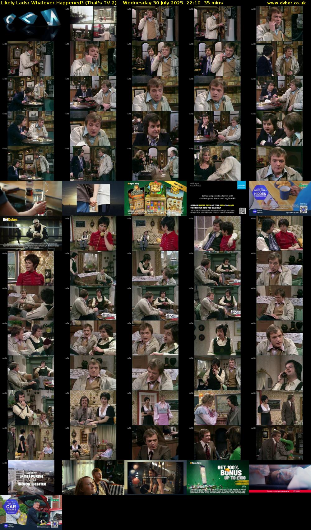 Likely Lads: Whatever Happened? (That's TV 2) Wednesday 30 July 2025 22:10 - 22:45