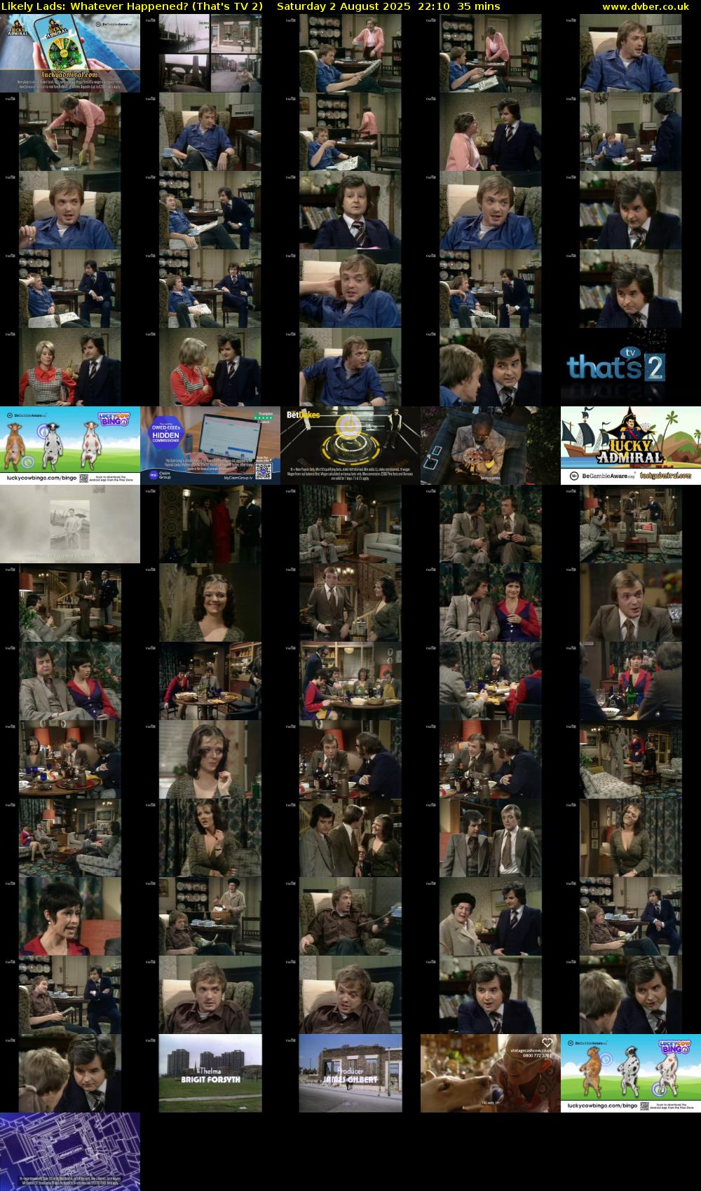 Likely Lads: Whatever Happened? (That's TV 2) Saturday 2 August 2025 22:10 - 22:45