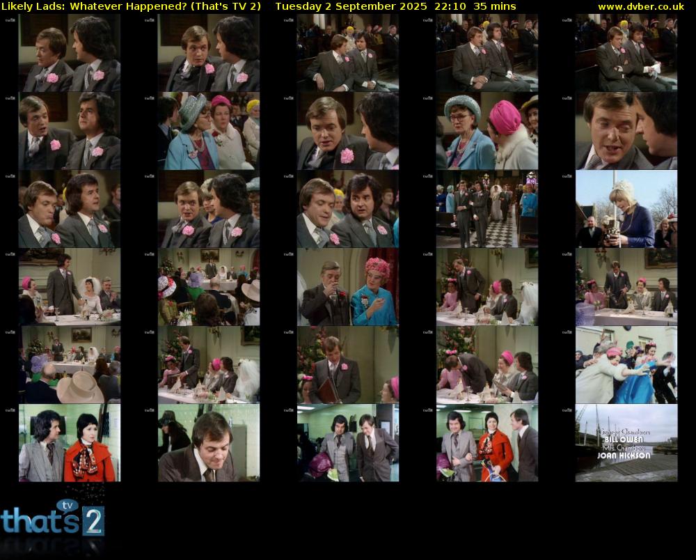 Likely Lads: Whatever Happened? (That's TV 2) Tuesday 2 September 2025 22:10 - 22:45