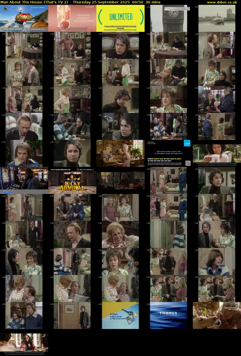 Man About The House (That's TV 2) Thursday 25 September 2025 00:50 - 01:20