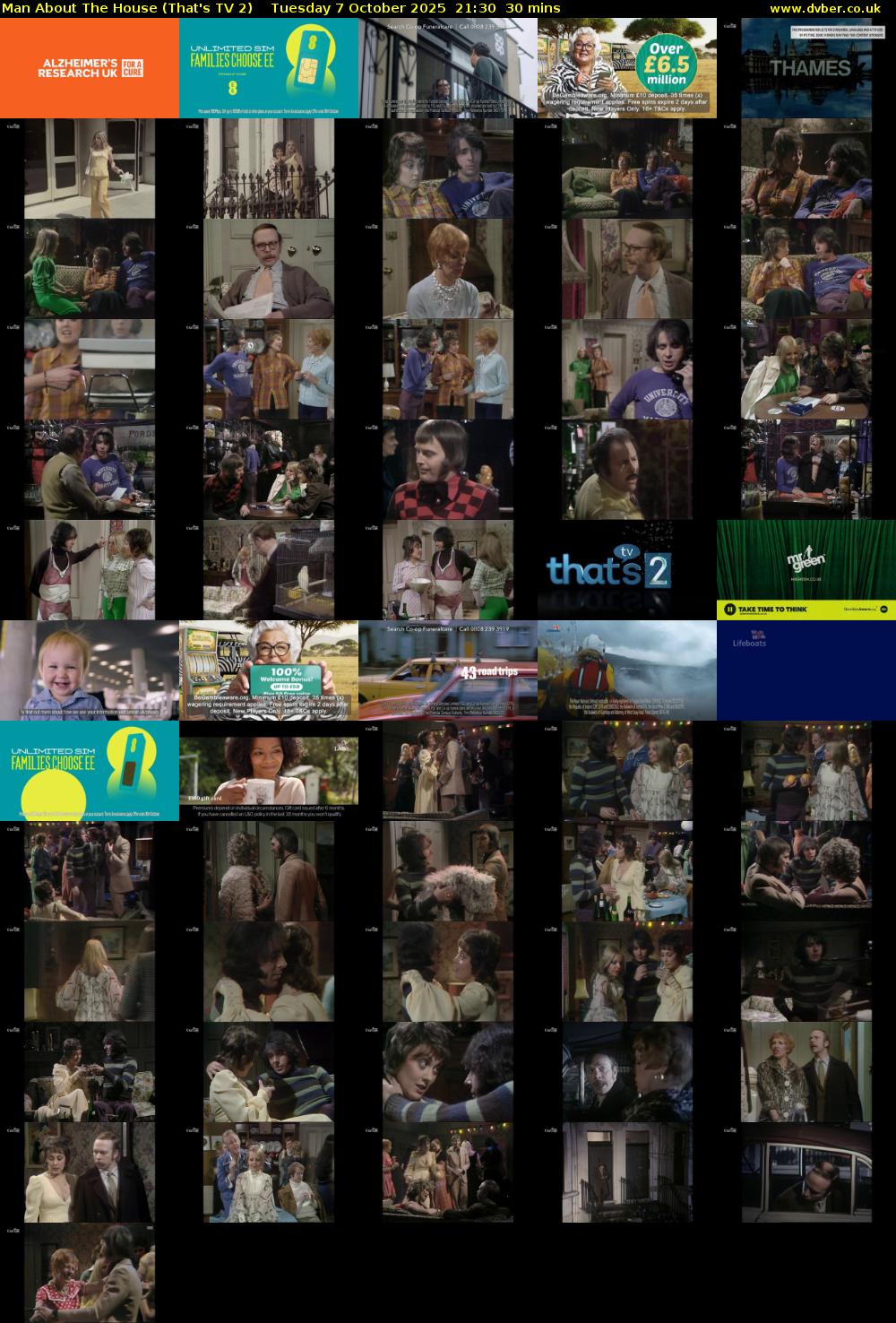 Man About The House (That's TV 2) Tuesday 7 October 2025 21:30 - 22:00