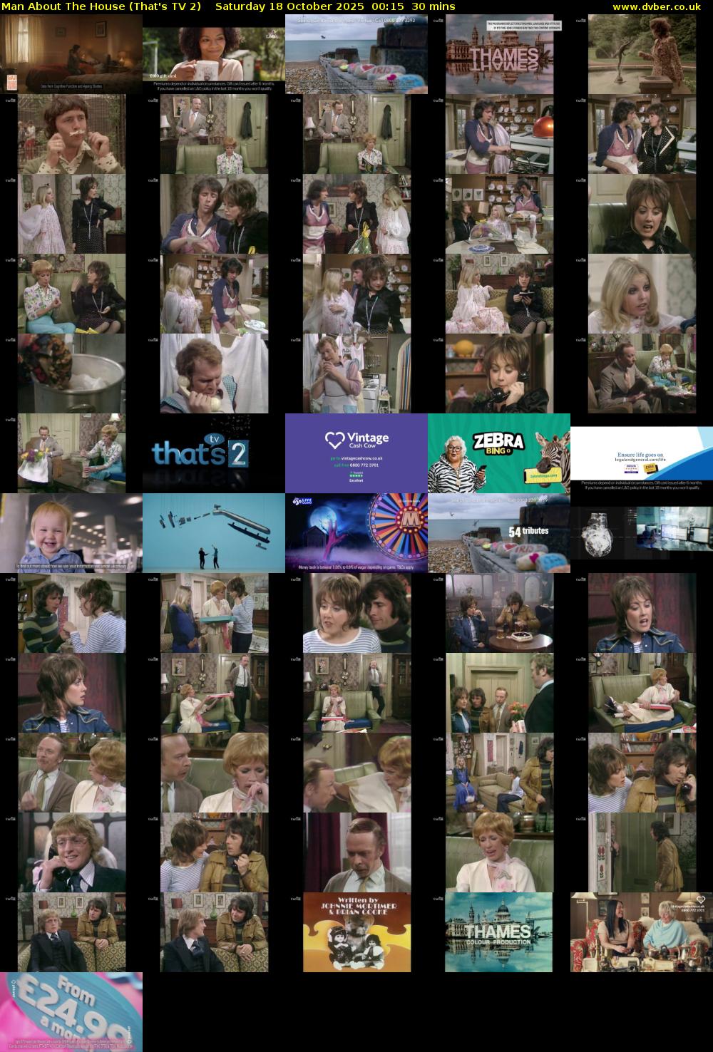 Man About The House (That's TV 2) Saturday 18 October 2025 00:15 - 00:45
