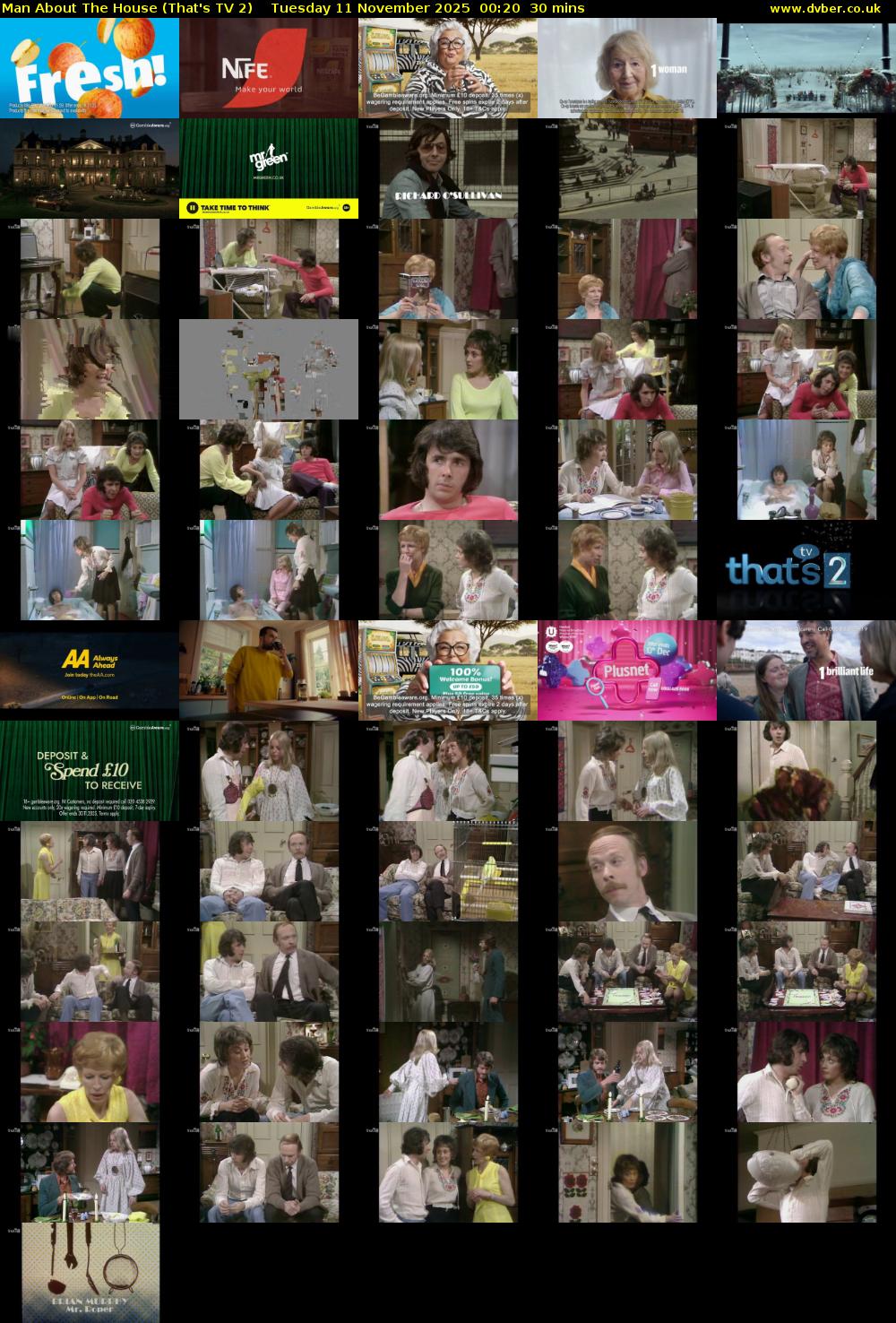 Man About The House (That's TV 2) Tuesday 11 November 2025 00:20 - 00:50