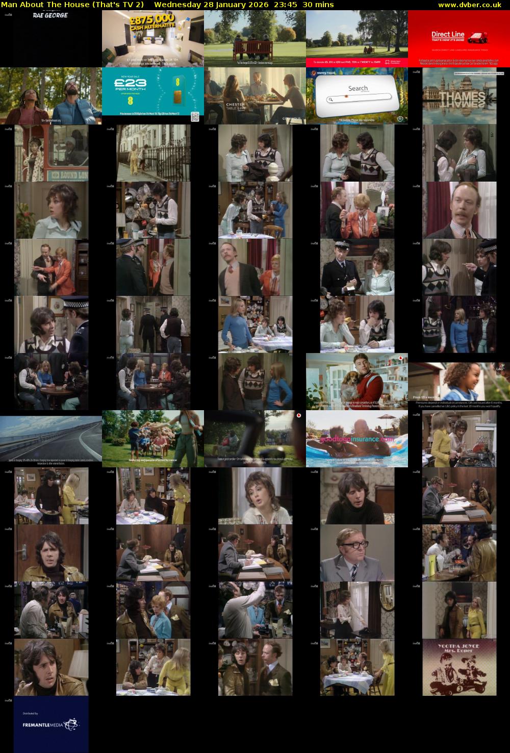 Man About The House (That's TV 2) Wednesday 28 January 2026 23:45 - 00:15