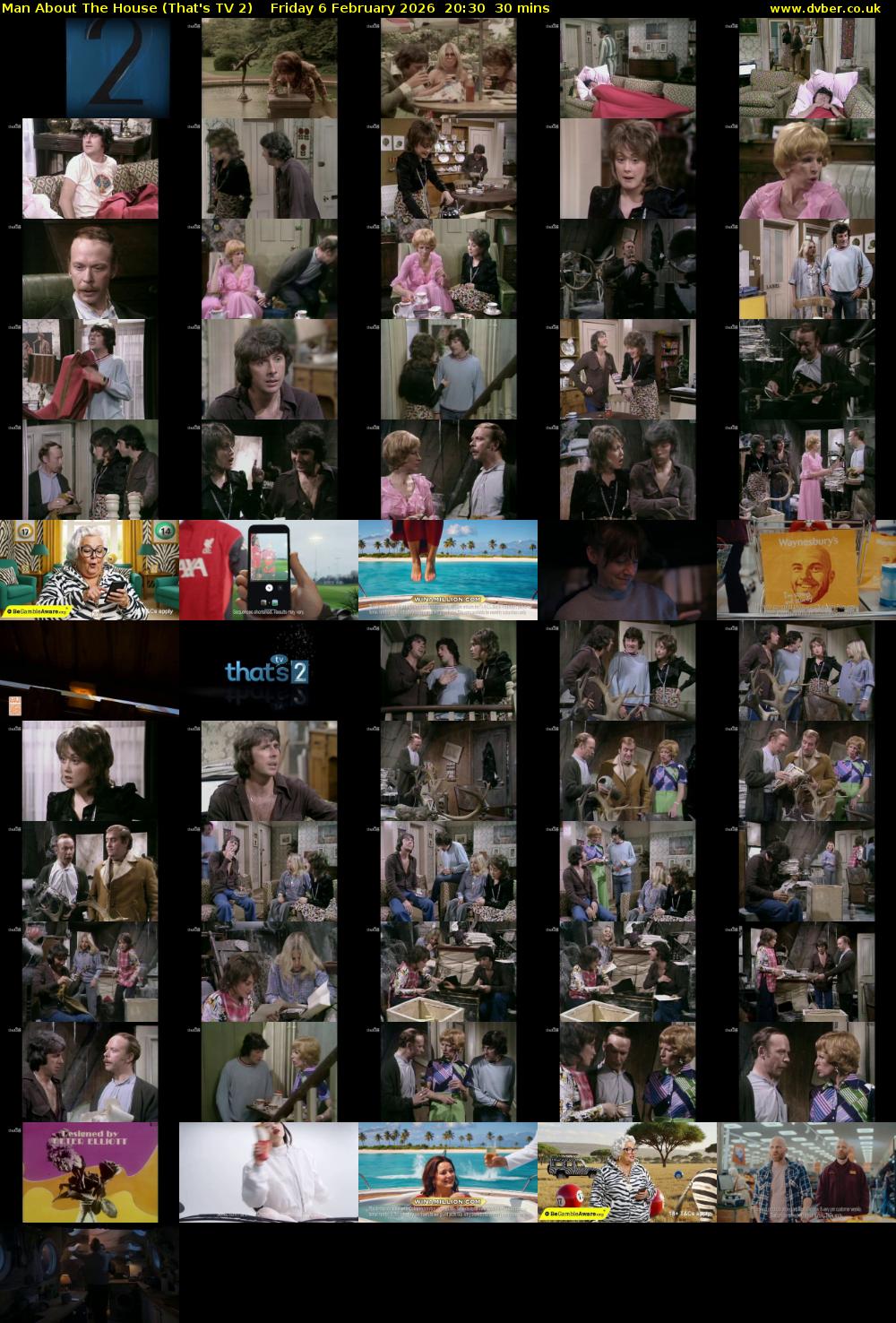 Man About The House (That's TV 2) Friday 6 February 2026 20:30 - 21:00