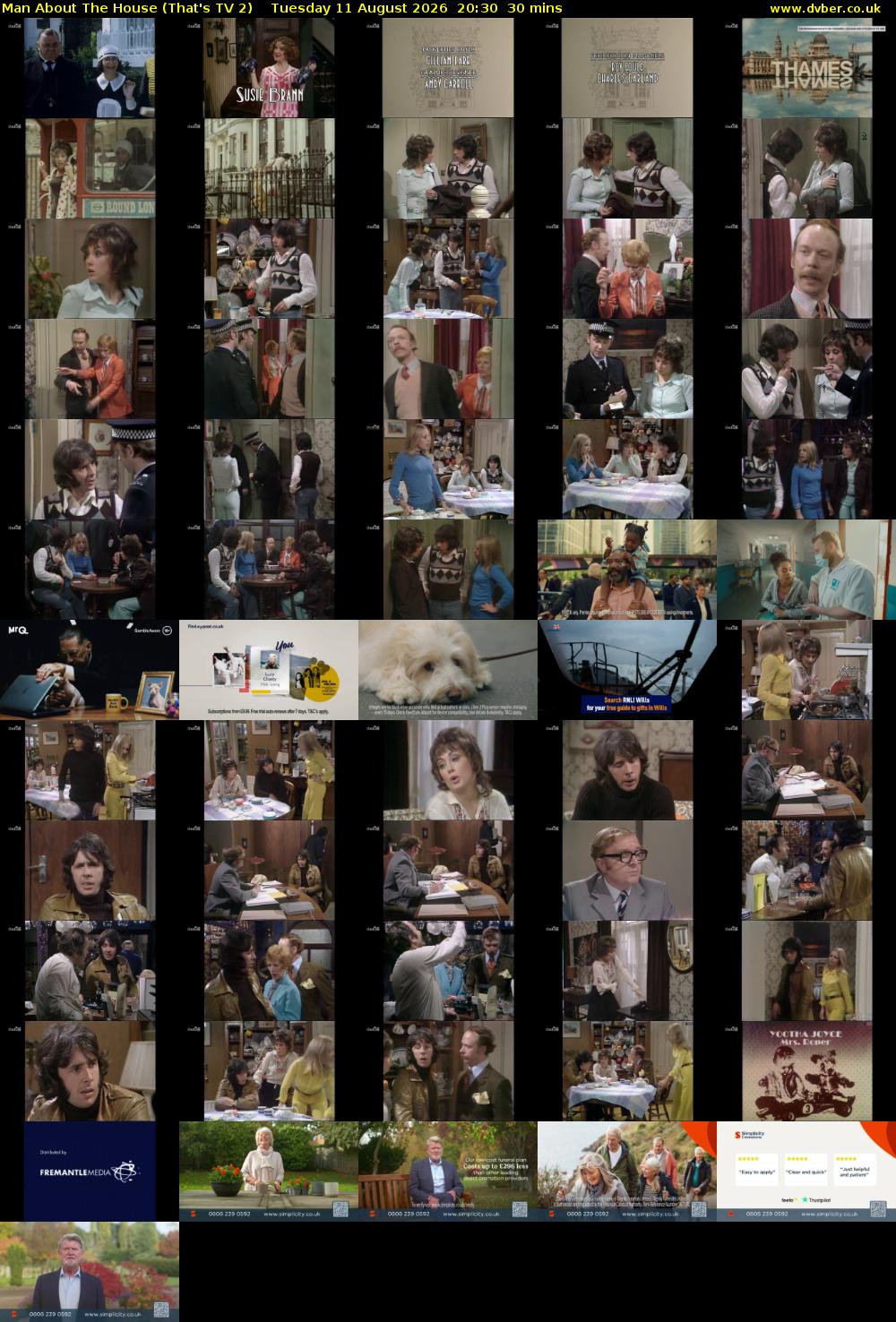Man About The House (That's TV 2) Tuesday 11 August 2026 20:30 - 21:00
