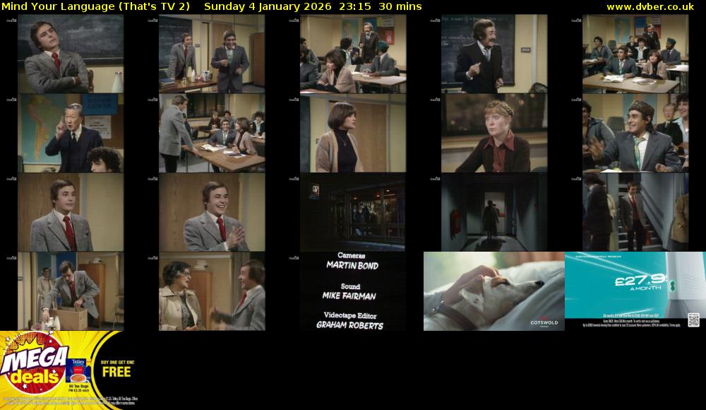 Mind Your Language (That's TV 2) Sunday 4 January 2026 23:15 - 23:45