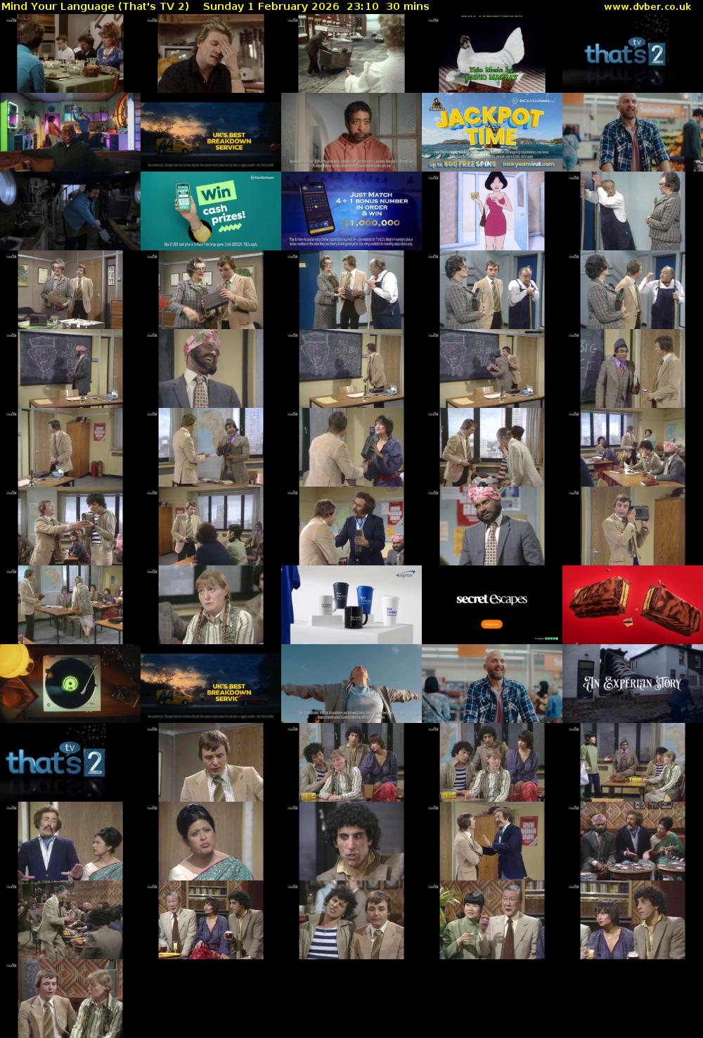 Mind Your Language (That's TV 2) Sunday 1 February 2026 23:10 - 23:40