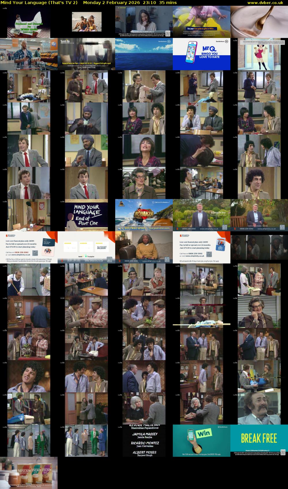 Mind Your Language (That's TV 2) Monday 2 February 2026 23:10 - 23:45