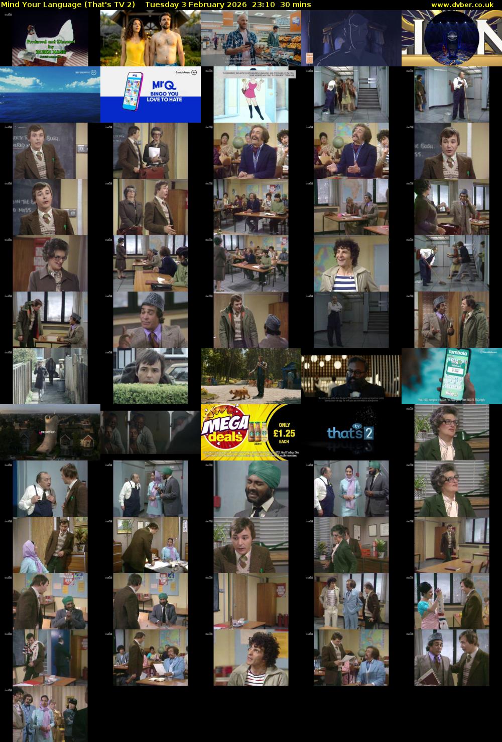 Mind Your Language (That's TV 2) Tuesday 3 February 2026 23:10 - 23:40