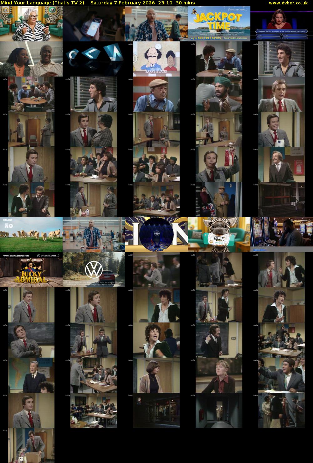 Mind Your Language (That's TV 2) Saturday 7 February 2026 23:10 - 23:40