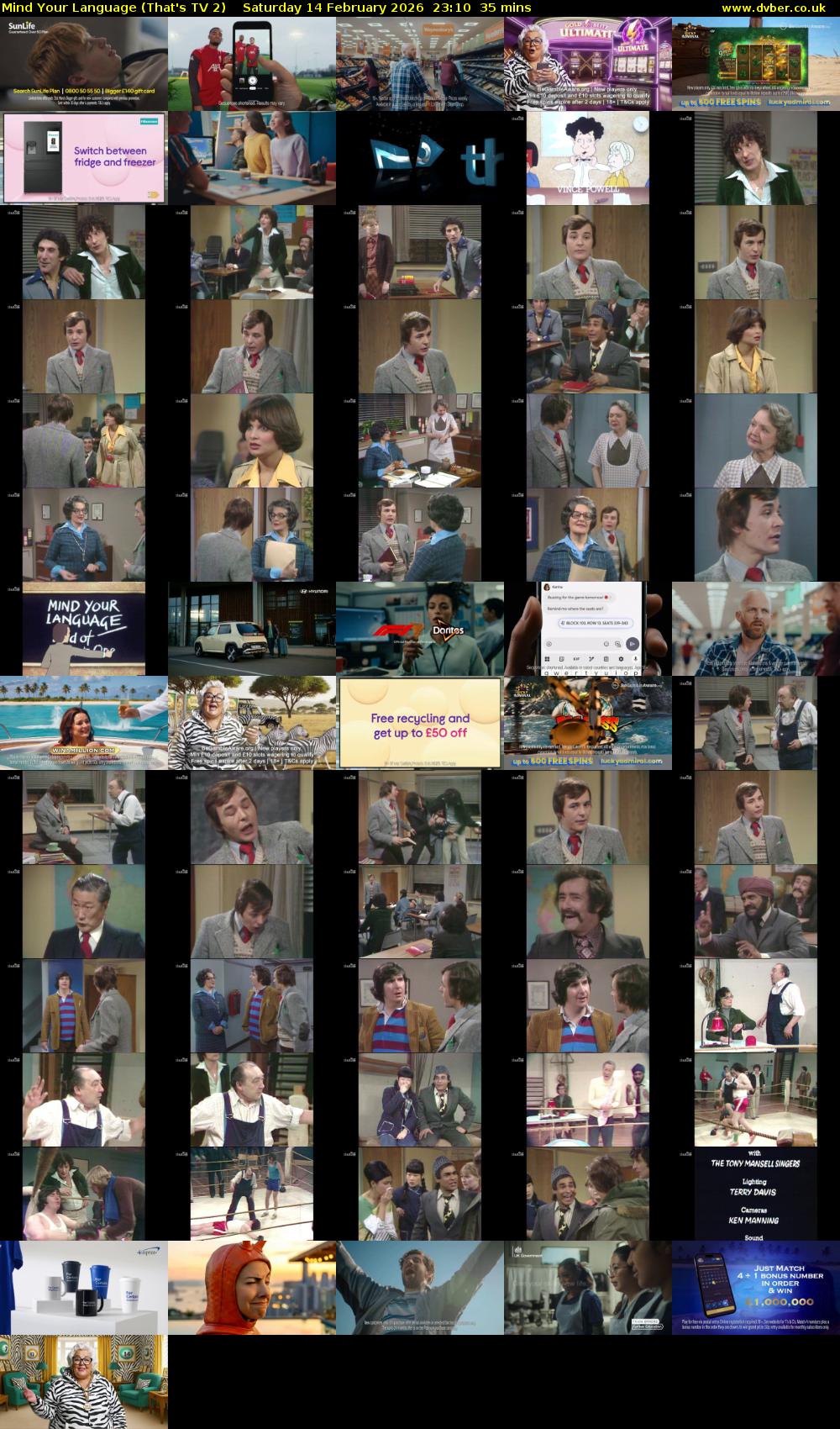 Mind Your Language (That's TV 2) Saturday 14 February 2026 23:10 - 23:45