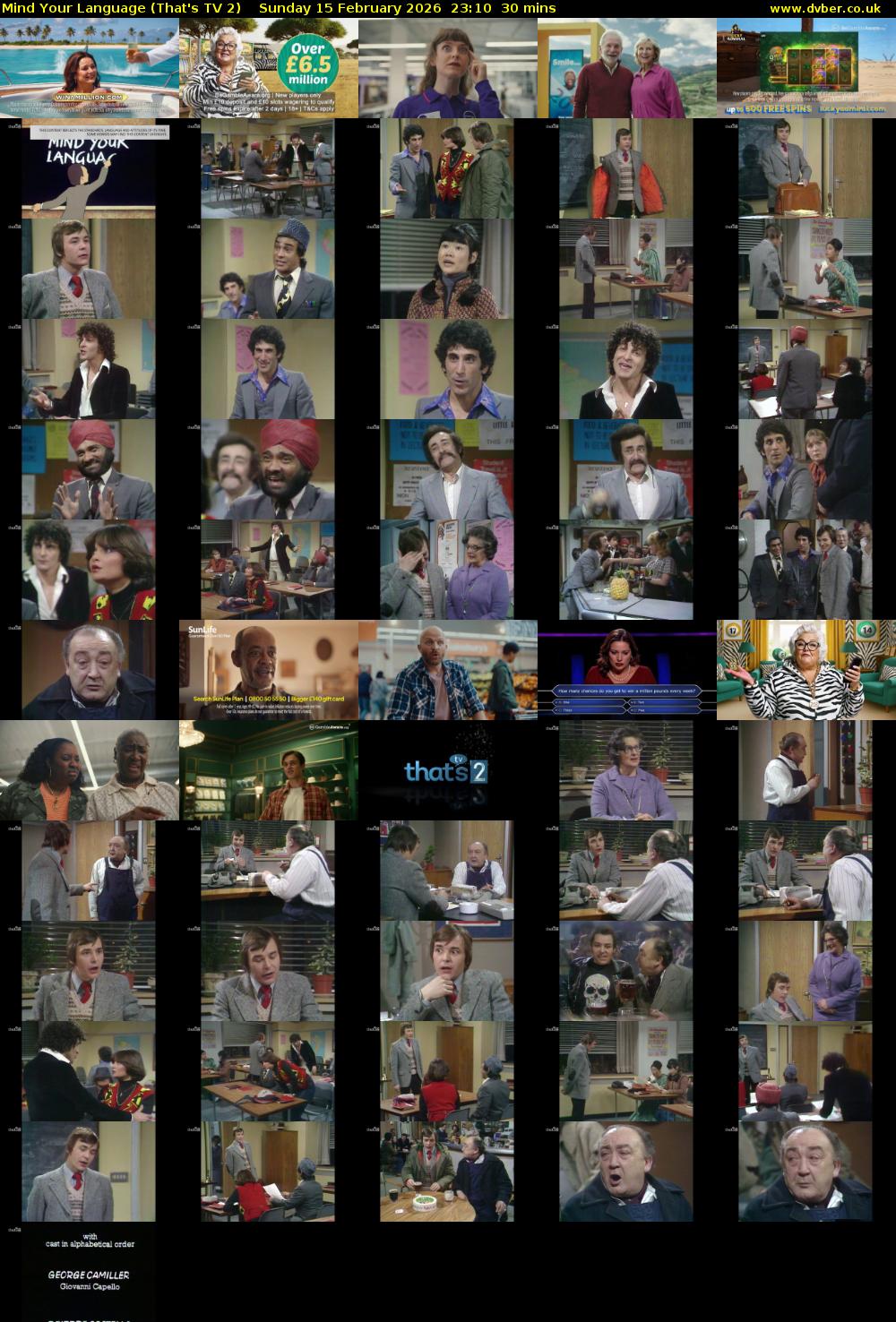 Mind Your Language (That's TV 2) Sunday 15 February 2026 23:10 - 23:40