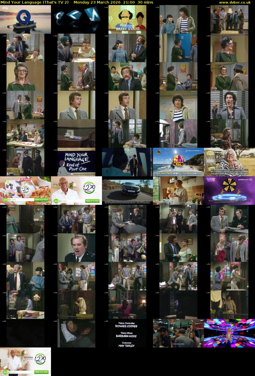 Mind Your Language (That's TV 2) Monday 23 March 2026 21:00 - 21:30