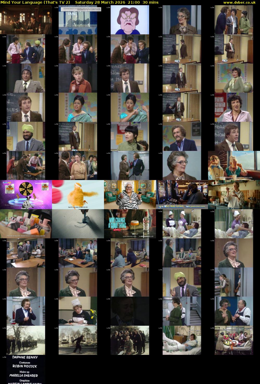 Mind Your Language (That's TV 2) Saturday 28 March 2026 21:00 - 21:30