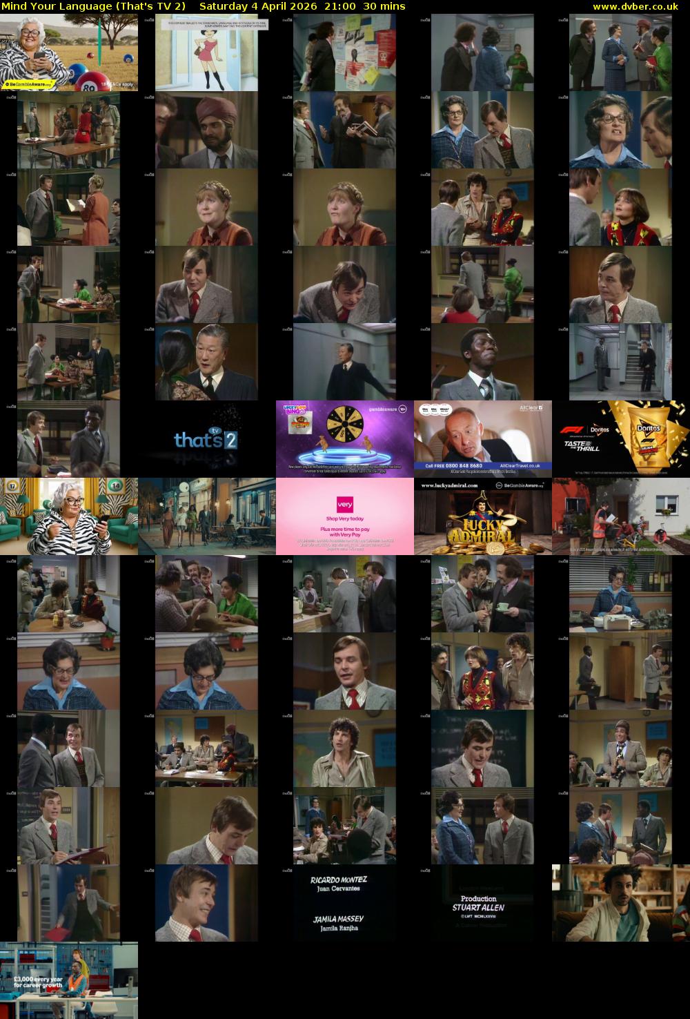 Mind Your Language (That's TV 2) Saturday 4 April 2026 21:00 - 21:30