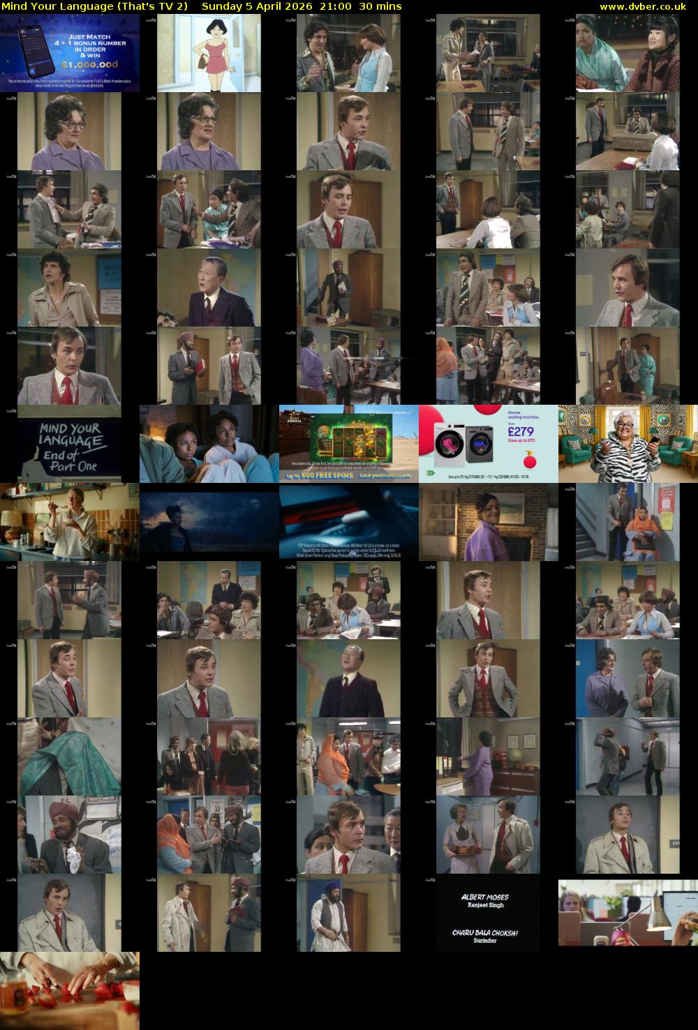 Mind Your Language (That's TV 2) Sunday 5 April 2026 21:00 - 21:30