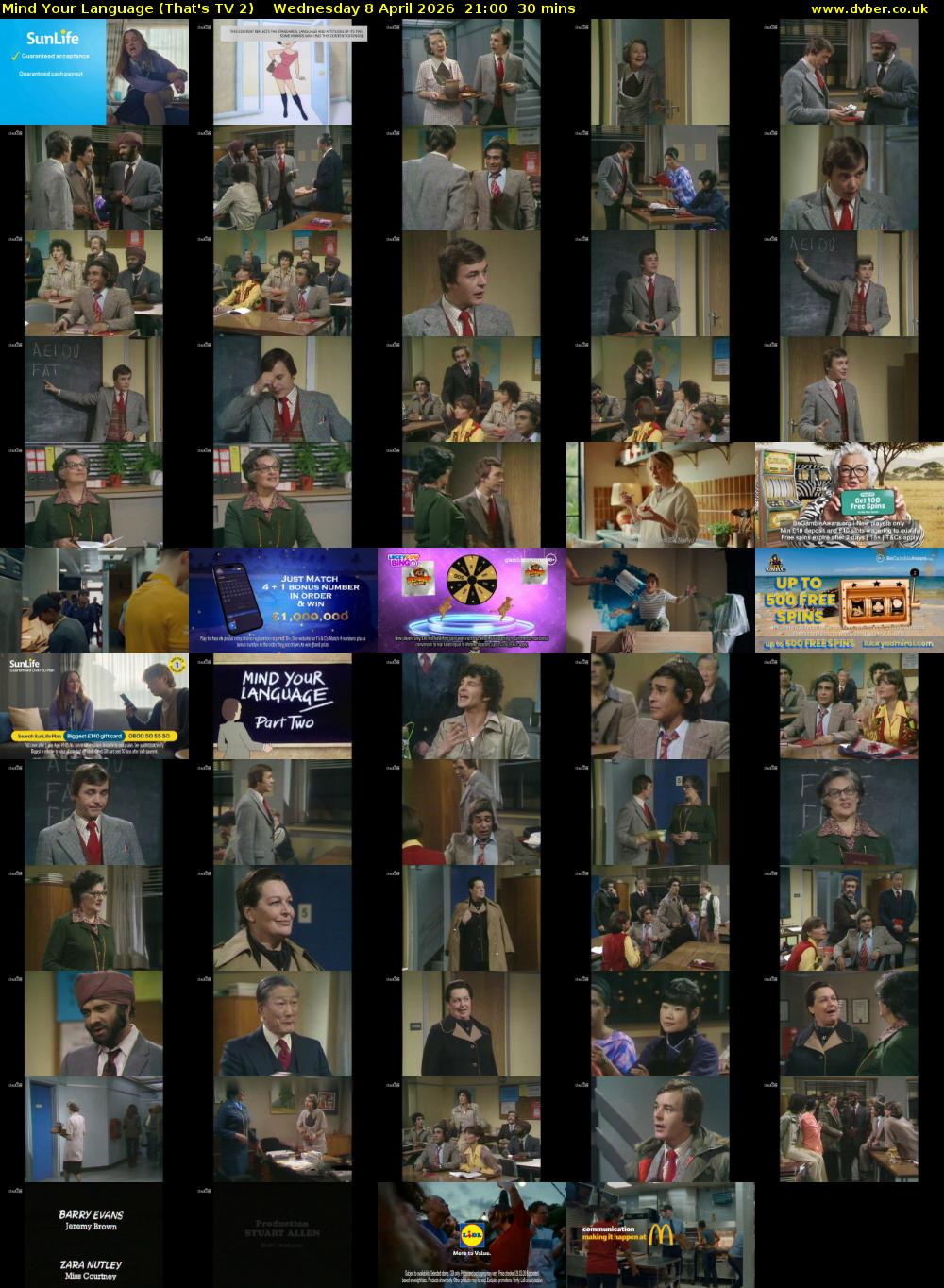 Mind Your Language (That's TV 2) Wednesday 8 April 2026 21:00 - 21:30